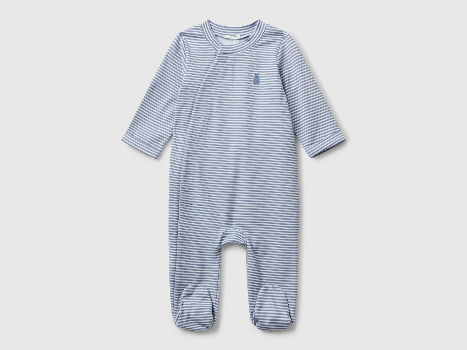Tuta a righe da neonato azzurro | Benetton Outlet