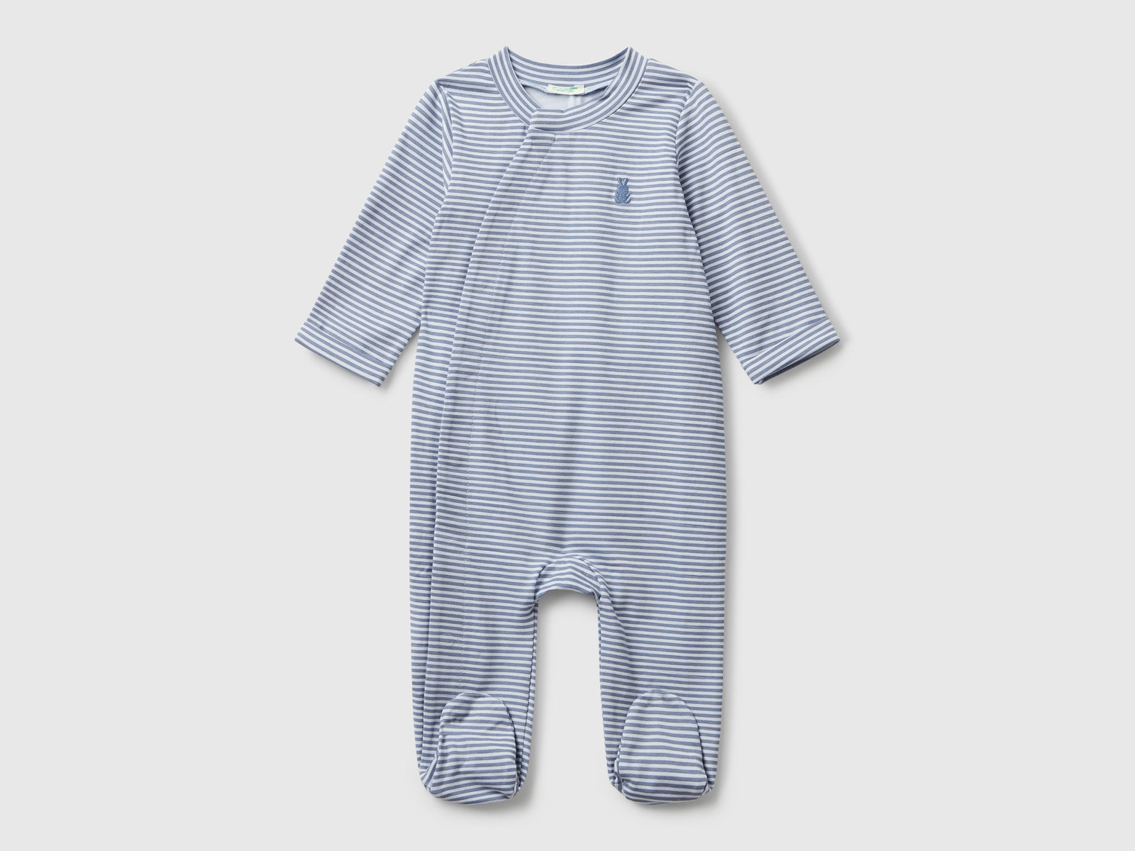 Tuta a righe da neonato azzurro | Benetton Outlet