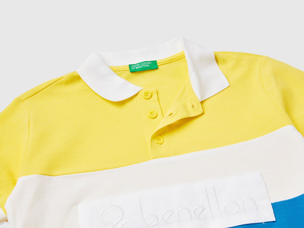 Polo color block in cotone bio