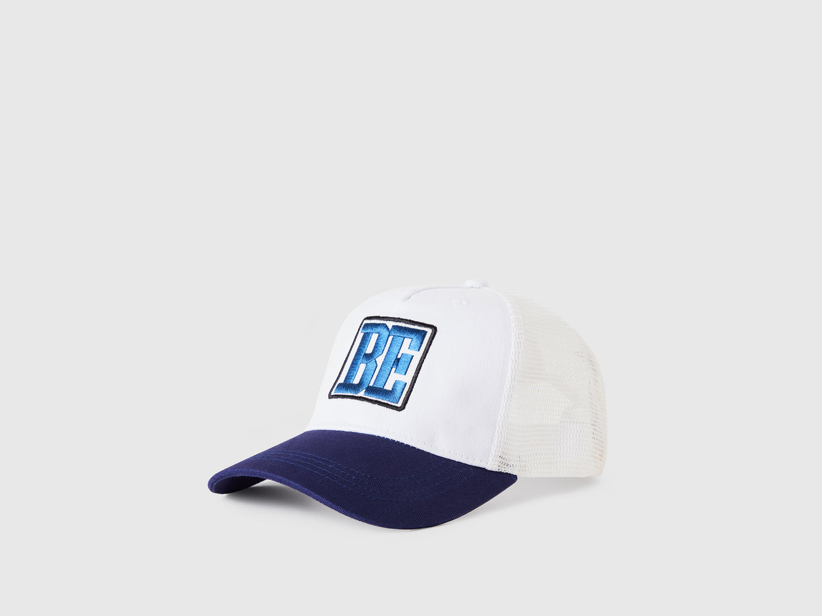 Cappellino con visiera modello baseball in puro cotone con retro in mesh
