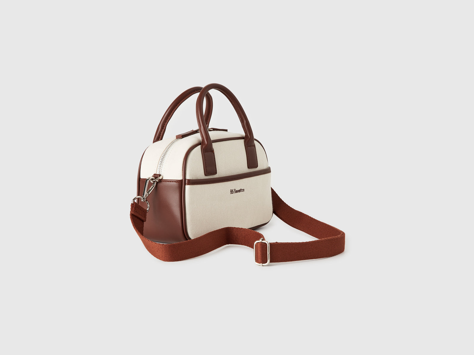 Borsa a tracolla in cotone da donna bianco panna 2 | Benetton Outlet