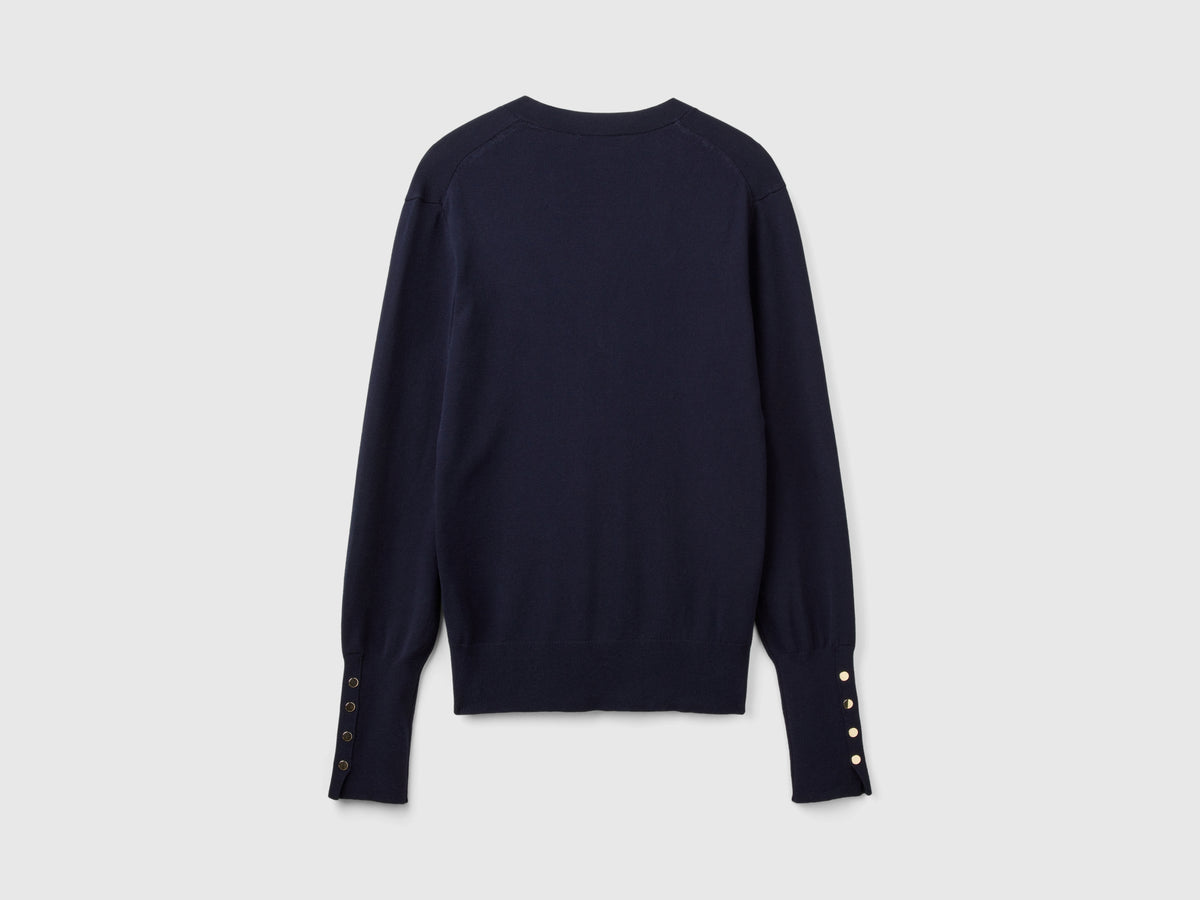 Maglia con scollo a V in misto viscosa