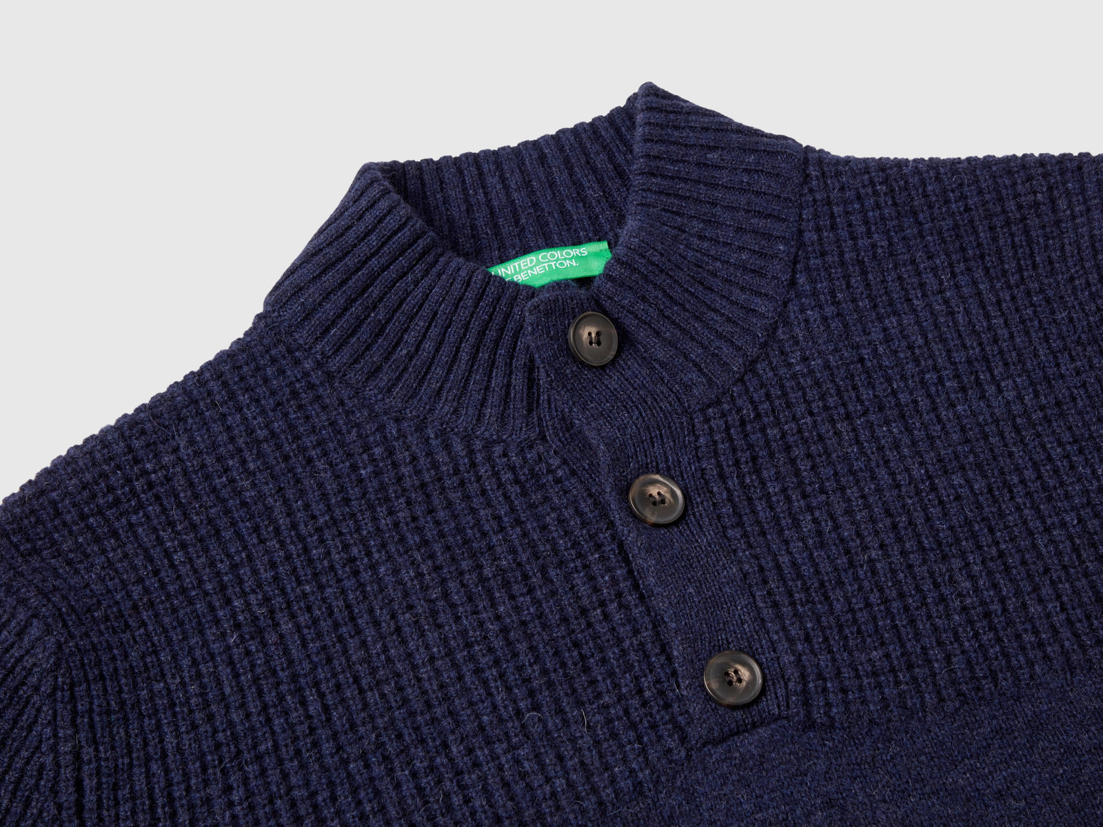 Maglia con collo alto in pura lana Shetland da uomo viola 3 | Benetton Outlet