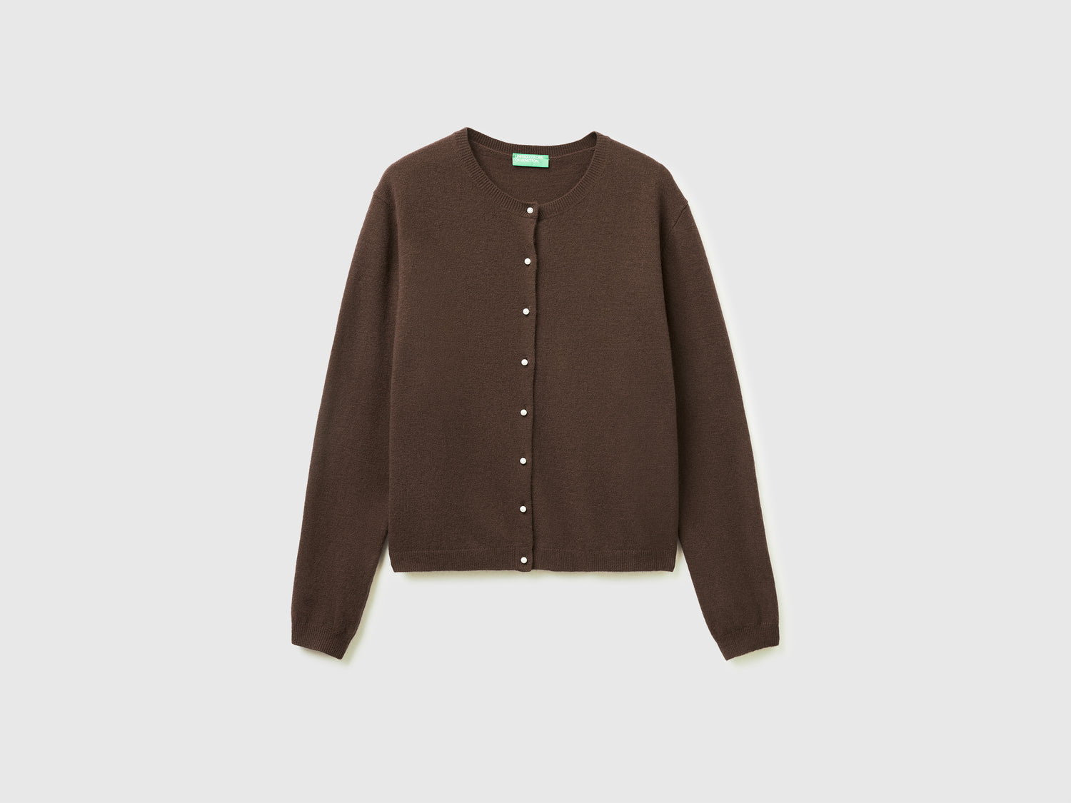 Cardigan in pura lana Merino da donna marrone | Benetton Outlet