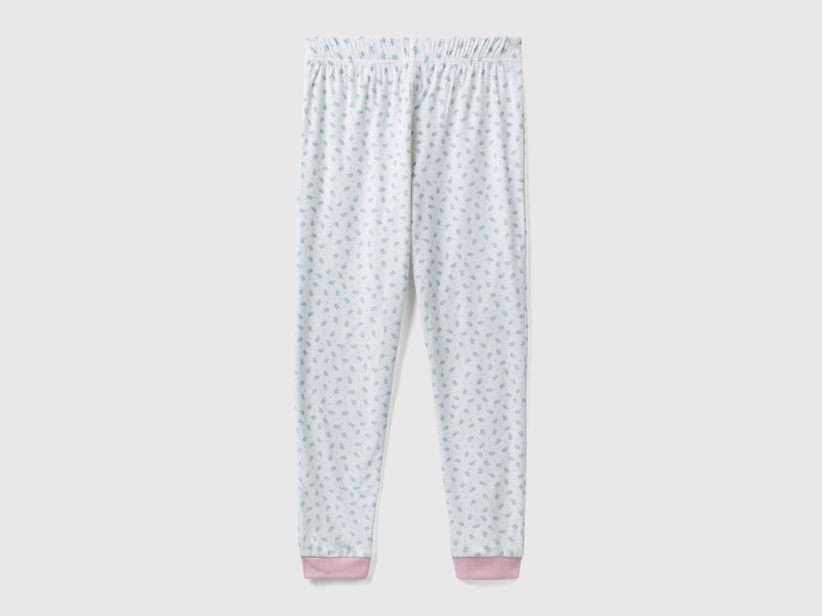 Pantaloni slim fit a fiori da donna bianco 2 | Benetton Outlet