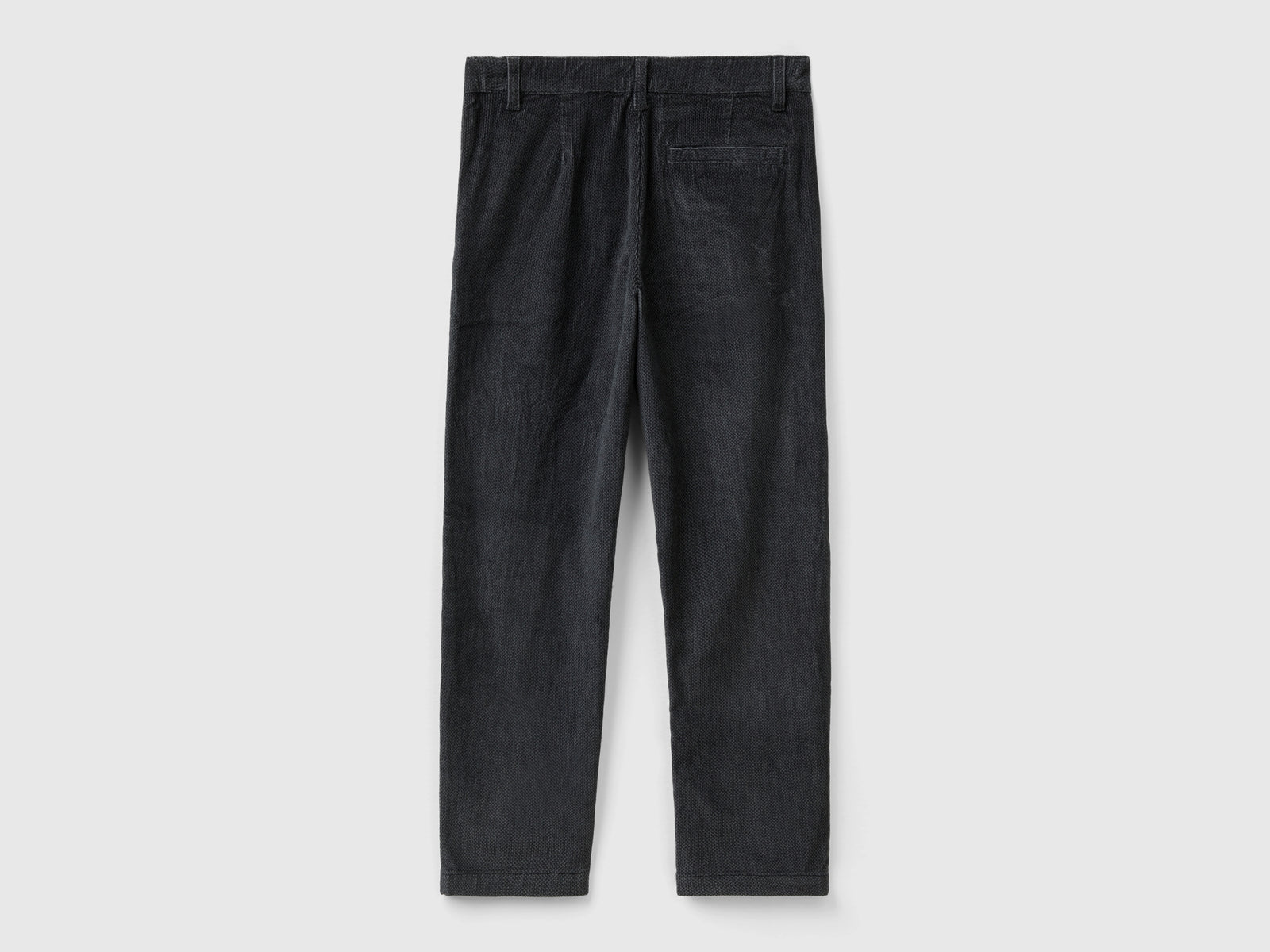 Pantaloni in velluto slim fit da bambino grigio scuro 2 | Benetton Outlet