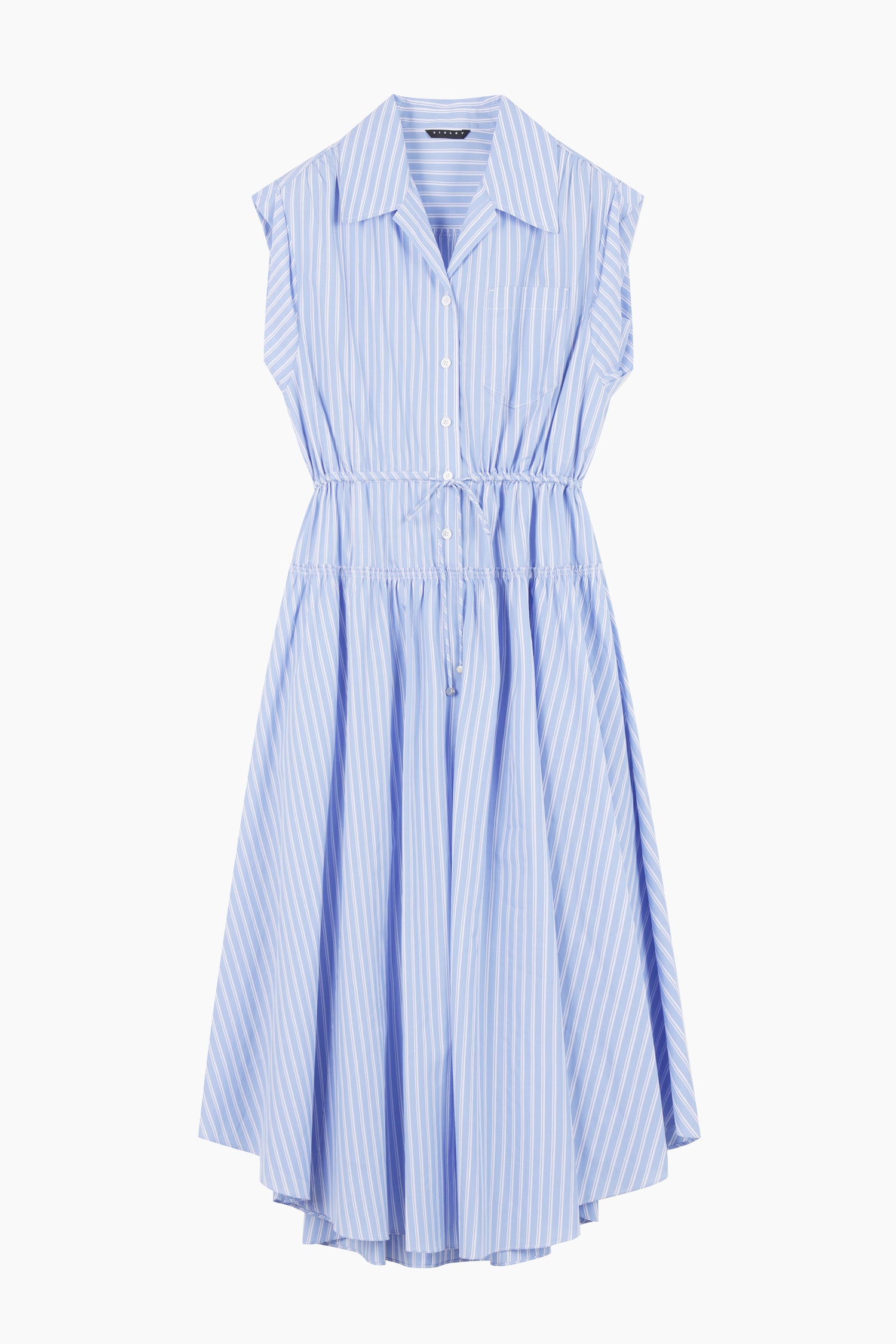 Vestito manicato a righe da donna azzurro | Sisley Outlet