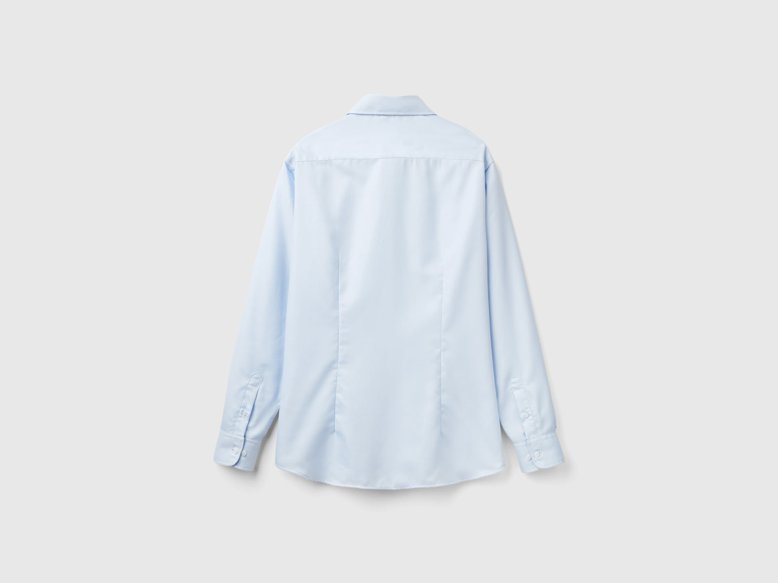 Camicia slim fit in misto cotone da uomo azzurro 2 | Benetton Outlet