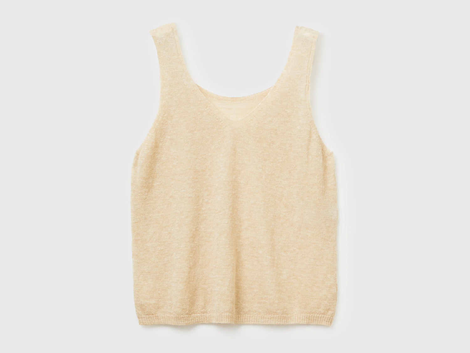Canotta reversibile in misto alpaca da donna beige | Benetton Outlet
