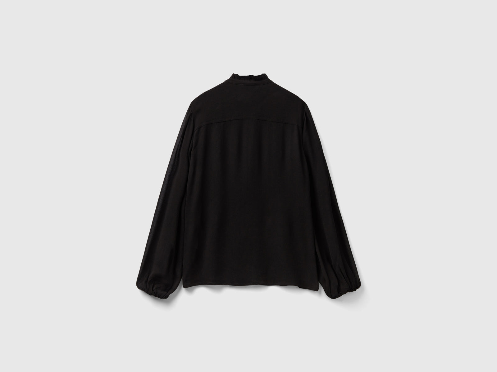 Camicia fluida con rouches da donna nero 2 | Benetton Outlet