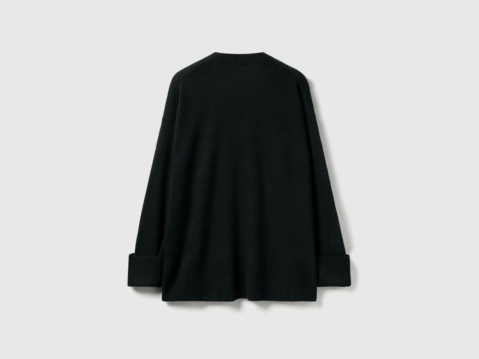 Cardigan over fit in misto lana da donna nero 2 | Benetton Outlet