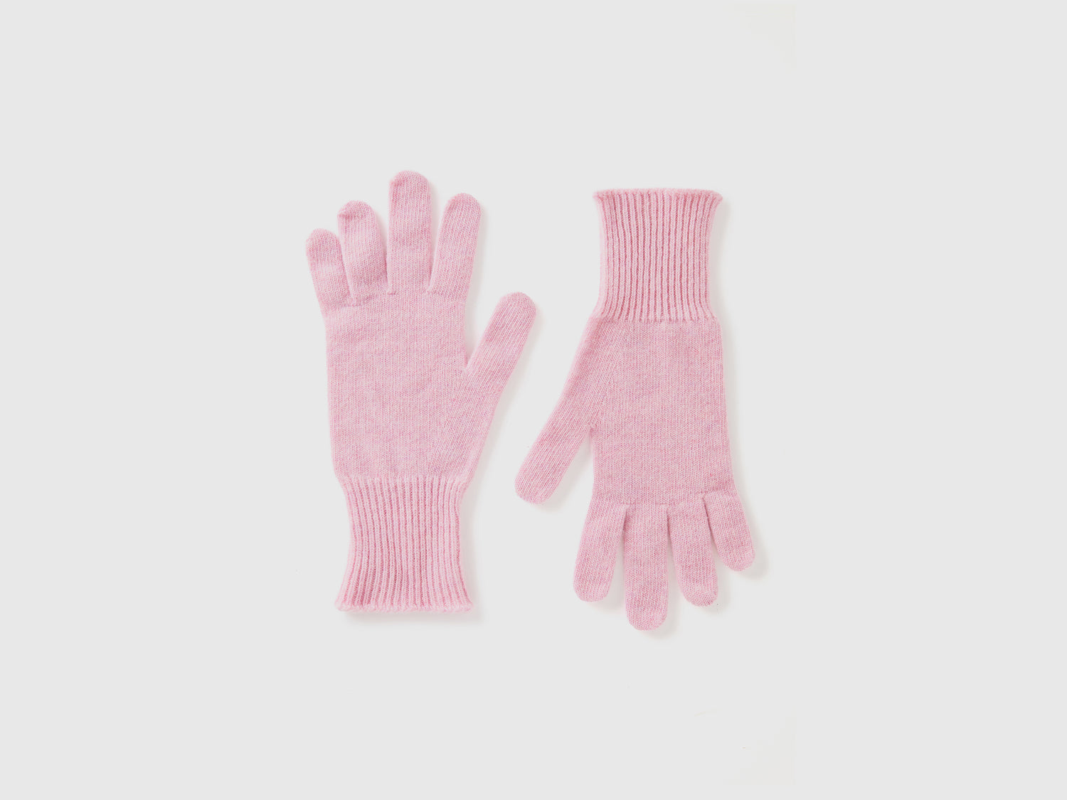 Guanti in pura lana Merino da donna rosa | Benetton Outlet
