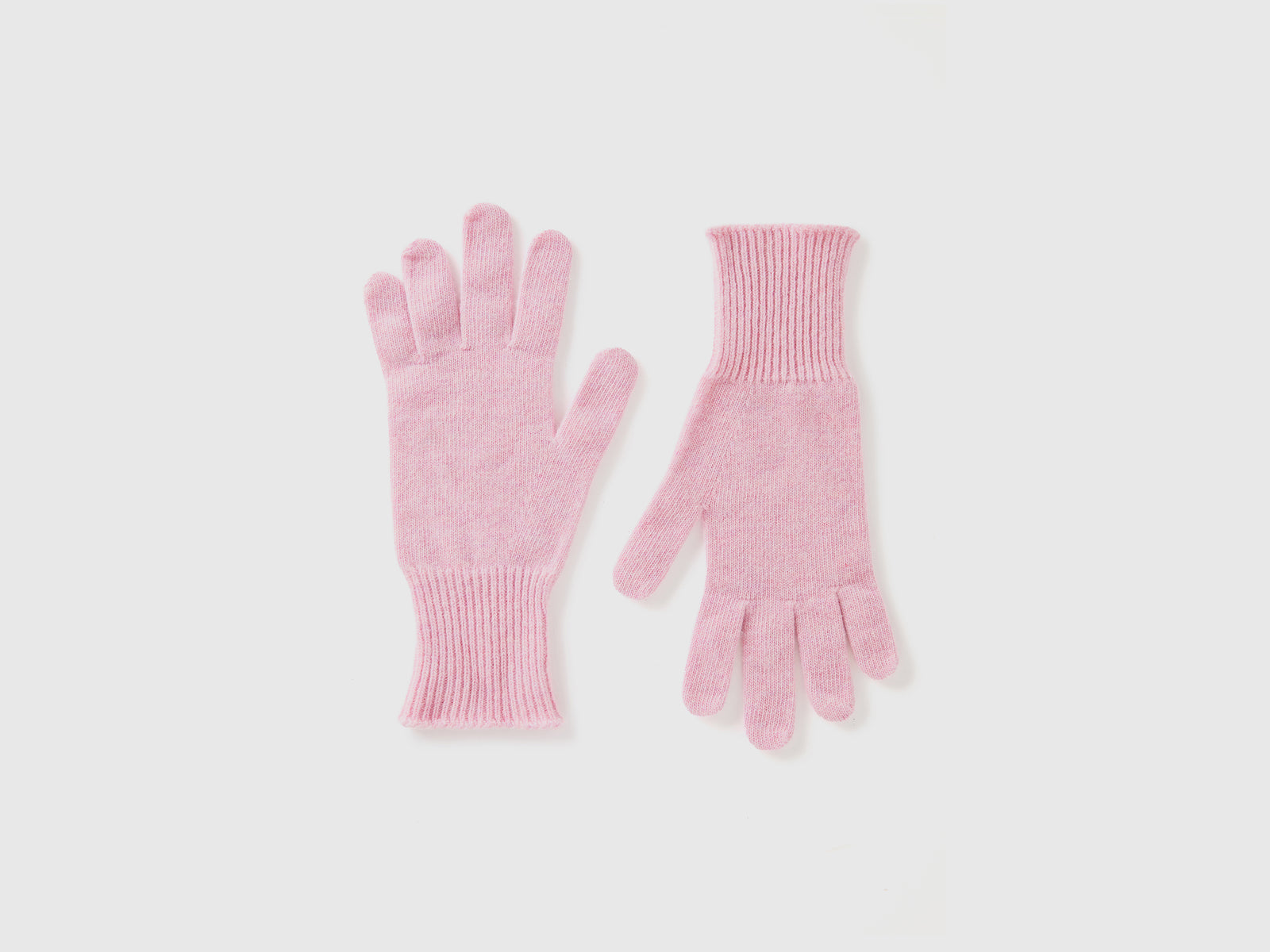 Guanti in pura lana Merino da donna rosa | Benetton Outlet