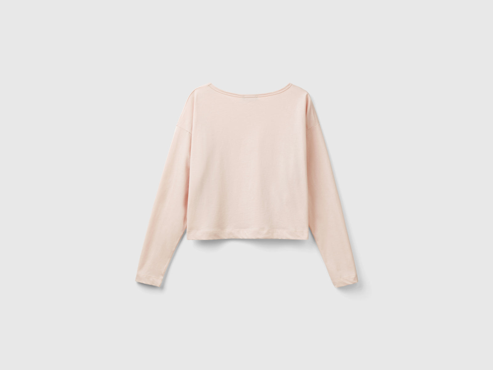 T-shirt rosa cipria in cotone a fibra lunga da donna rosa tenue 2 | Benetton Outlet
