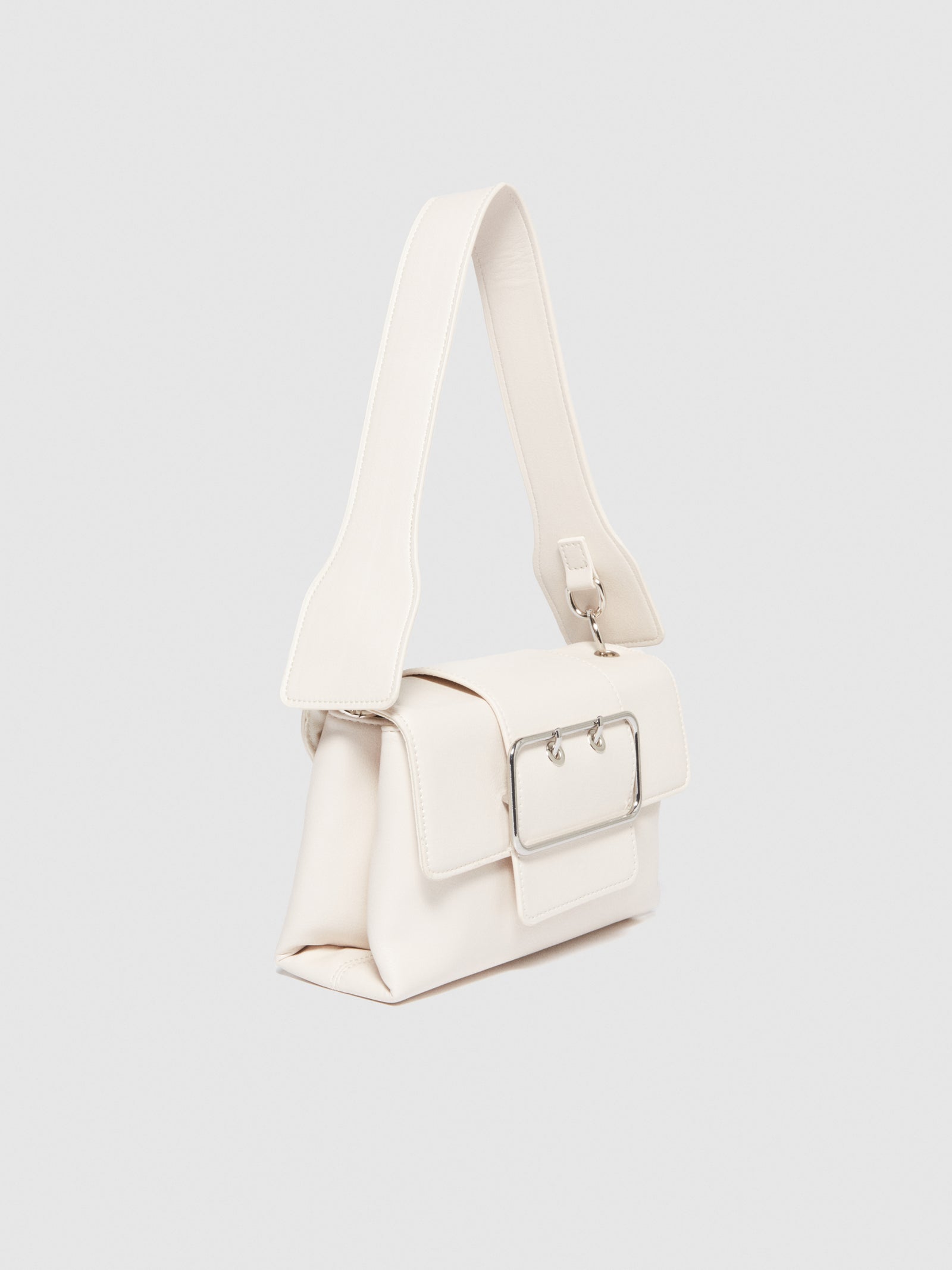 Borsa a spalla con maxi fibbia da donna bianco panna 4 | Sisley Outlet