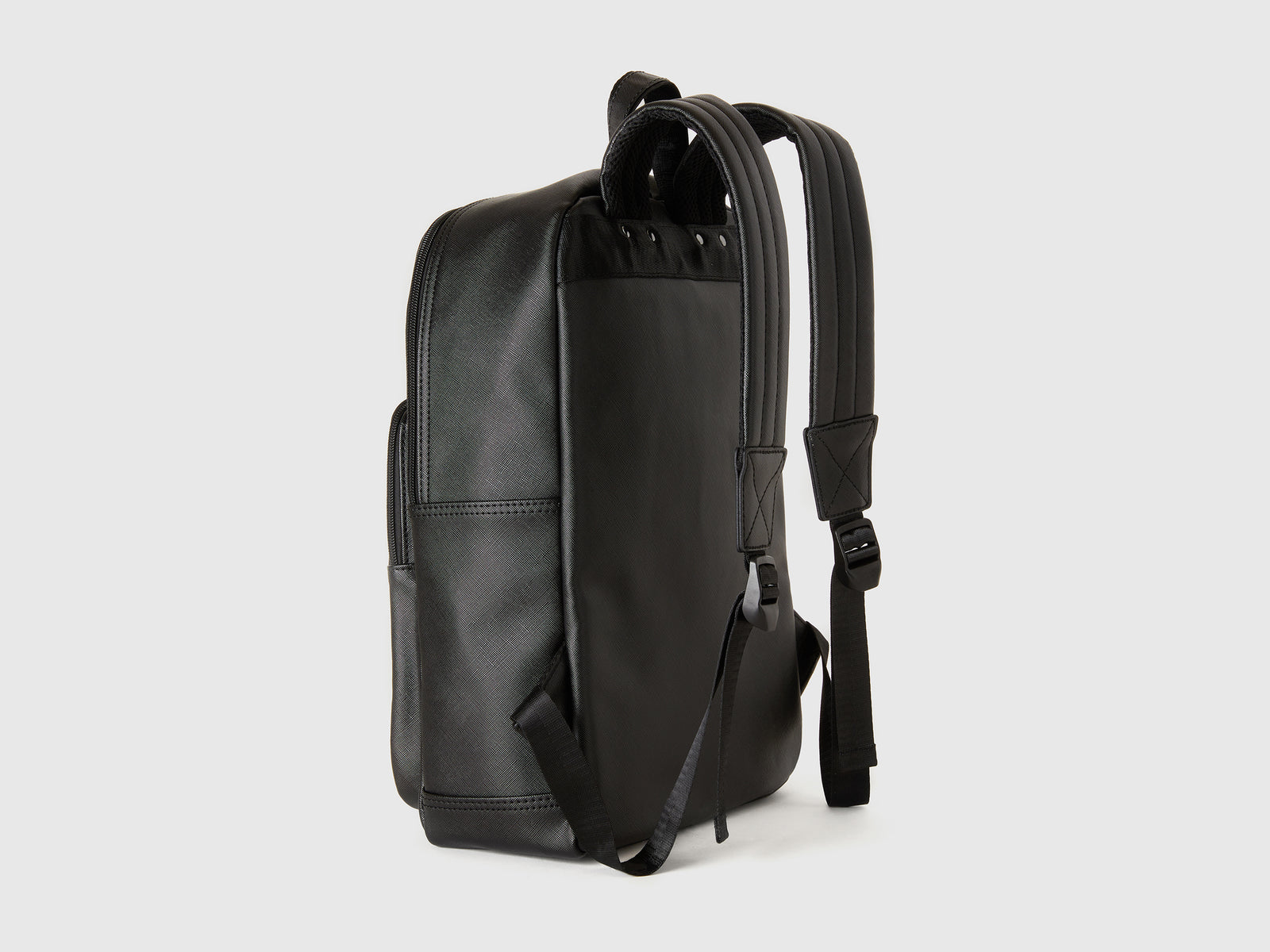 Zaino in tessuto spalmato da uomo nero 2 | Benetton Outlet