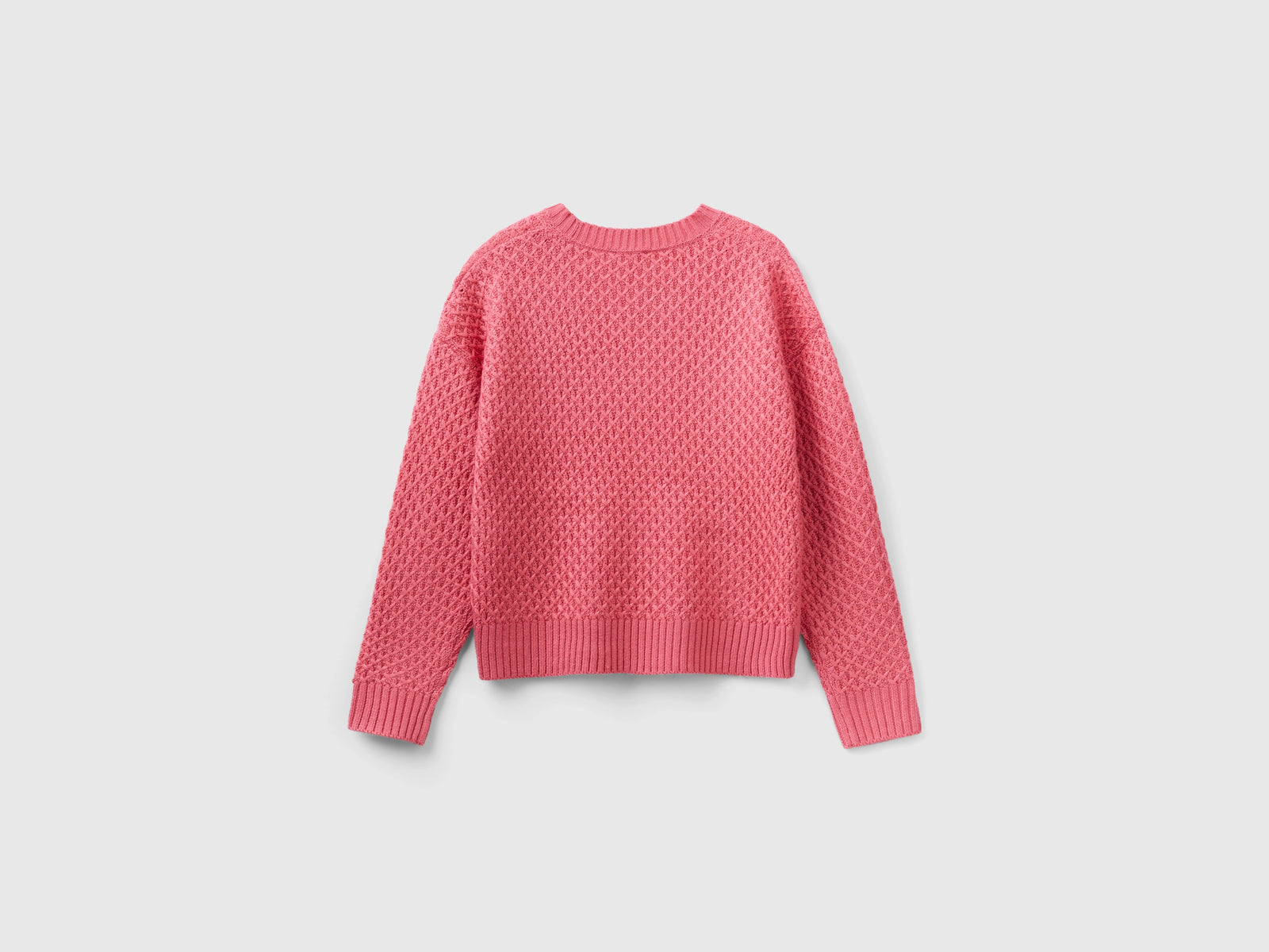 Maglia lavorata boxy fit da donna salmone 2 | Benetton Outlet