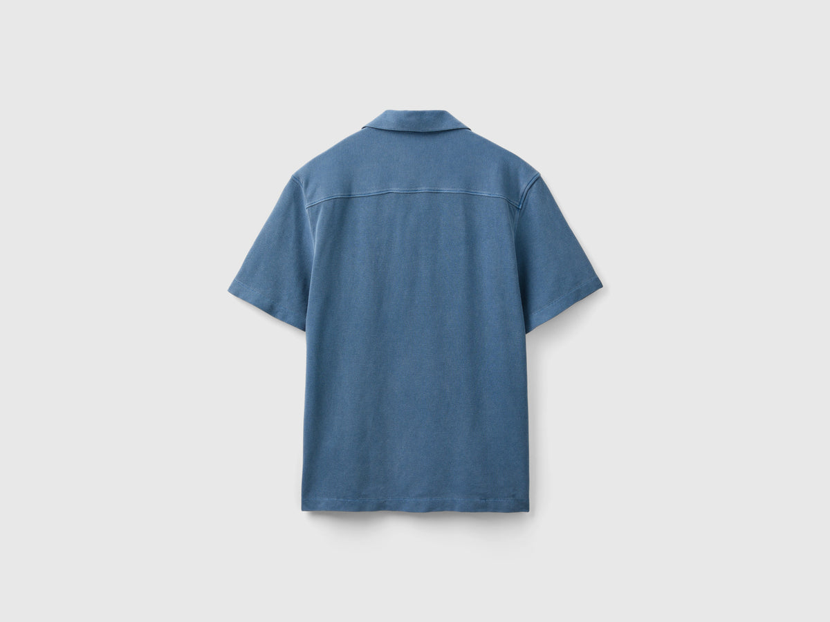 Camicia in piquet cotone bio
