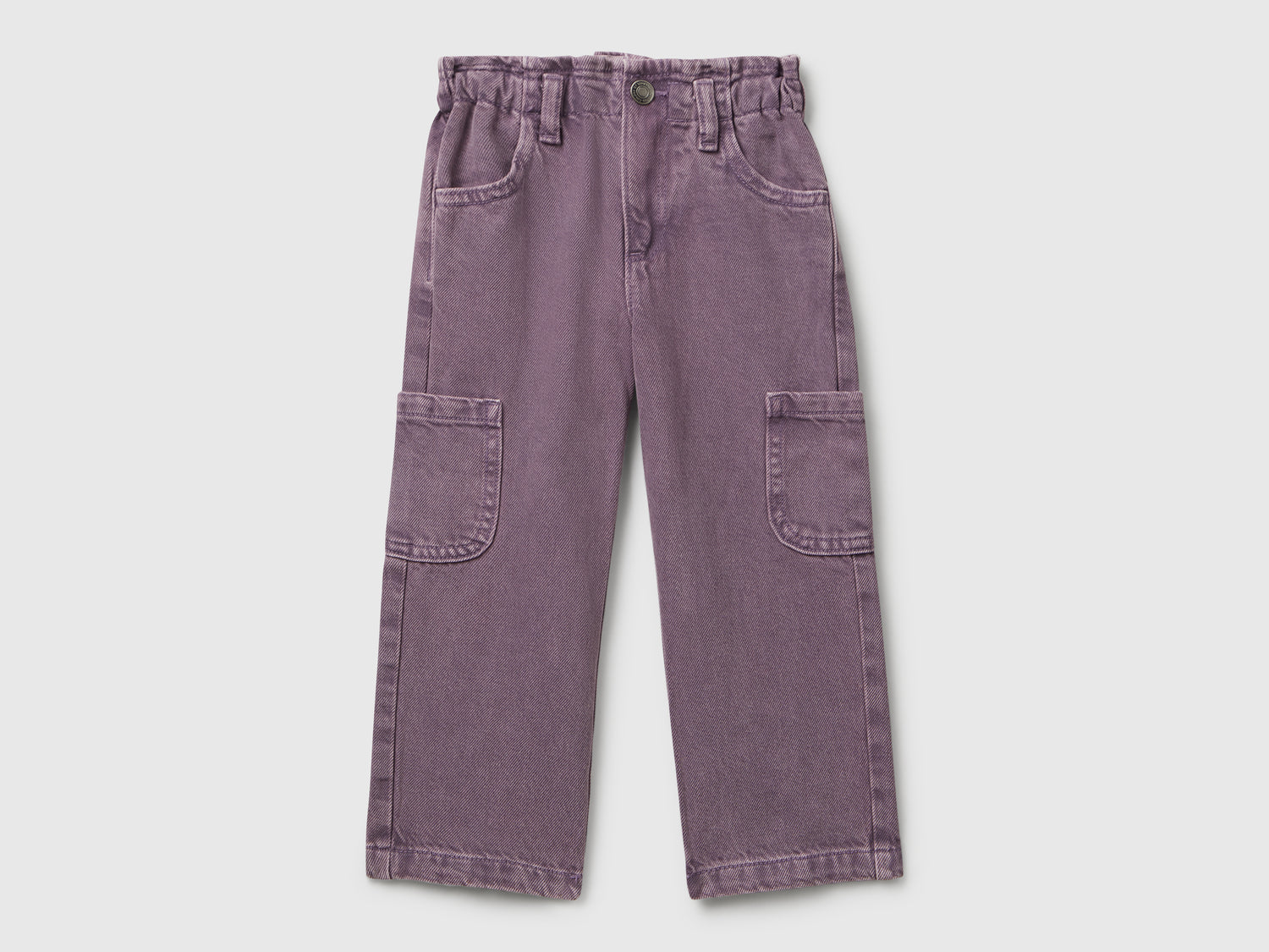 Pantaloni cargo in cotone da bimba malva | Benetton Outlet