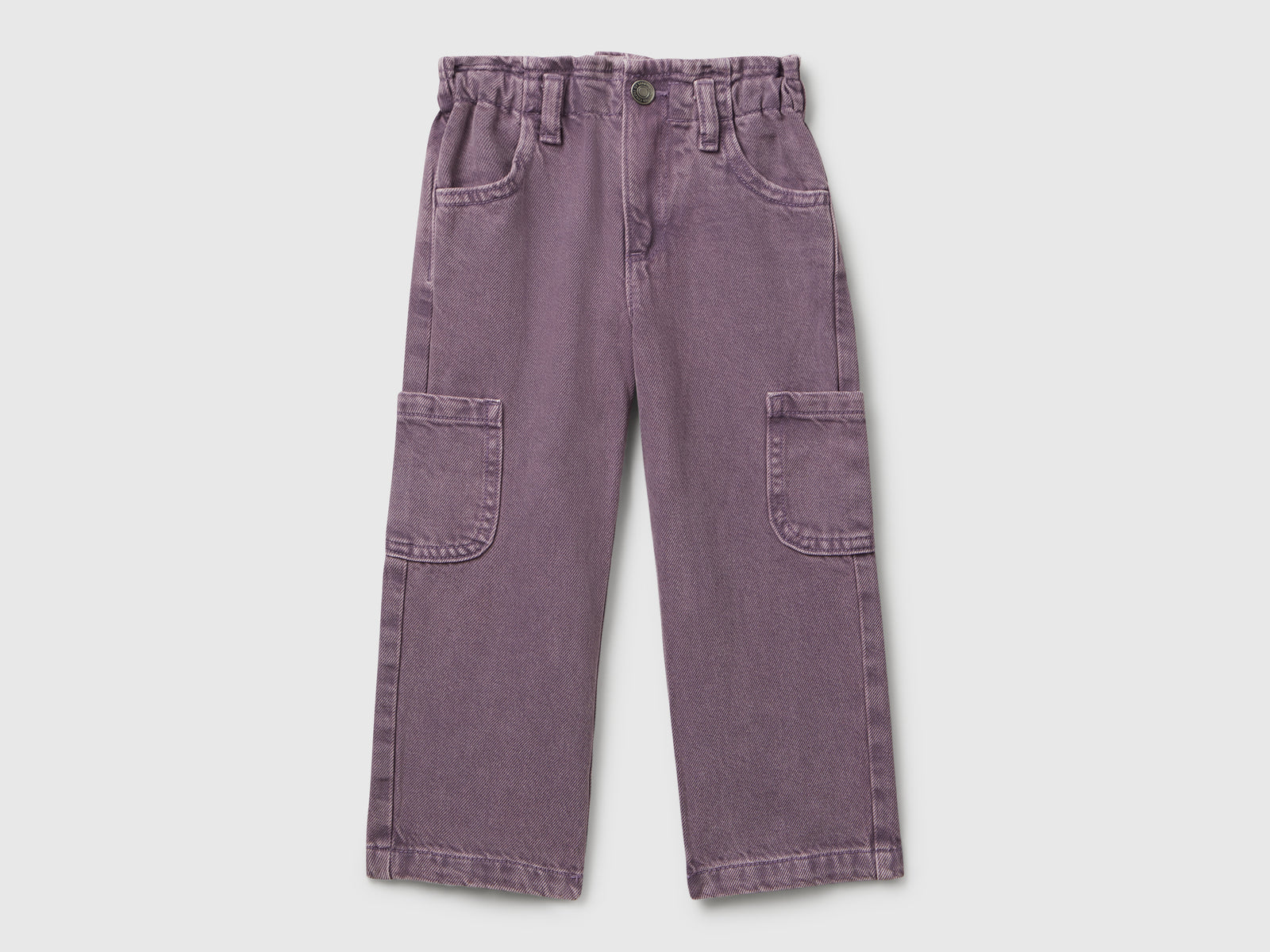 Pantaloni cargo in cotone da bimba malva | Benetton Outlet