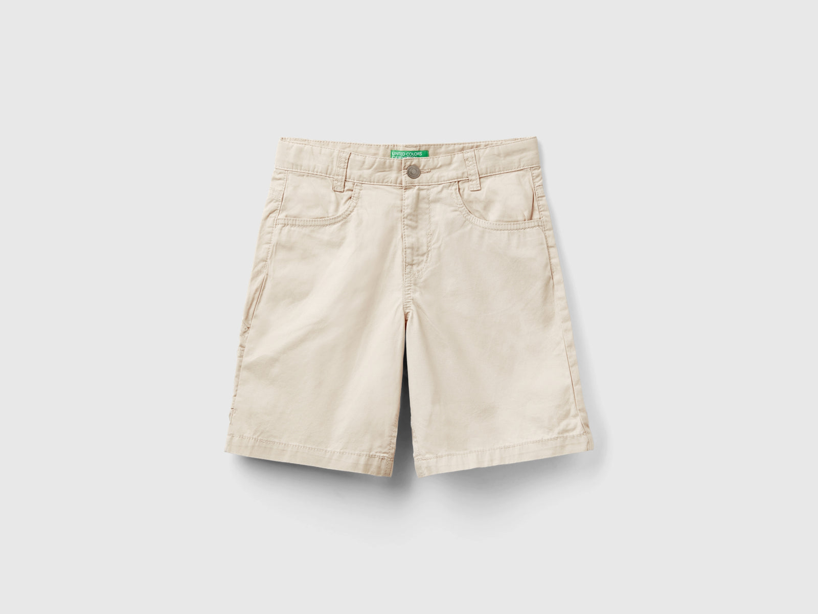Bermuda in puro cotone da bambino beige | Benetton Outlet