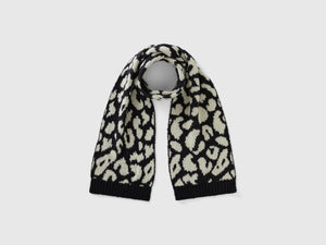 Sciarpa animalier in misto lana