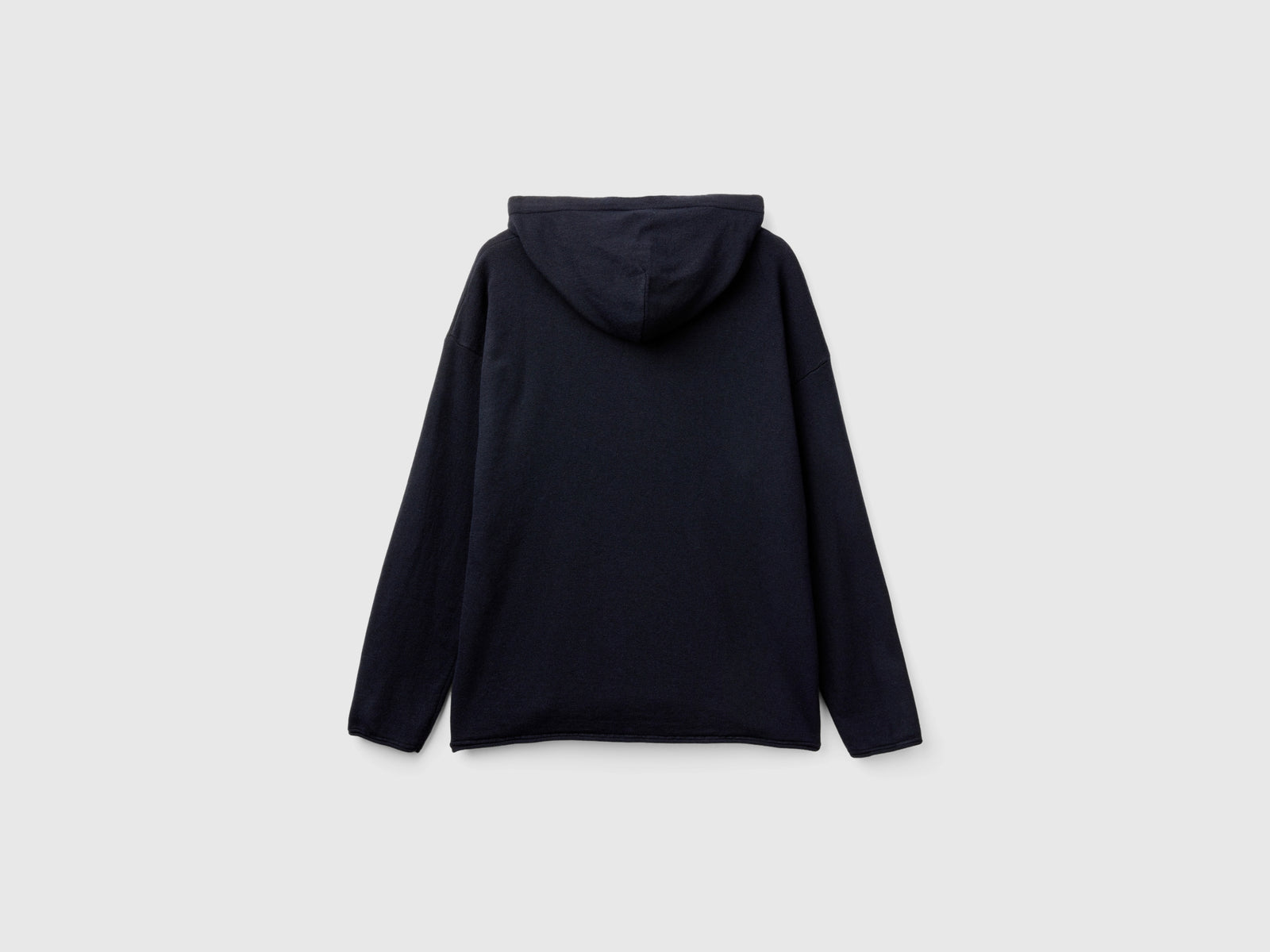 Maglia misto cashmere con cappuccio da donna blu scuro 2 | Benetton Outlet