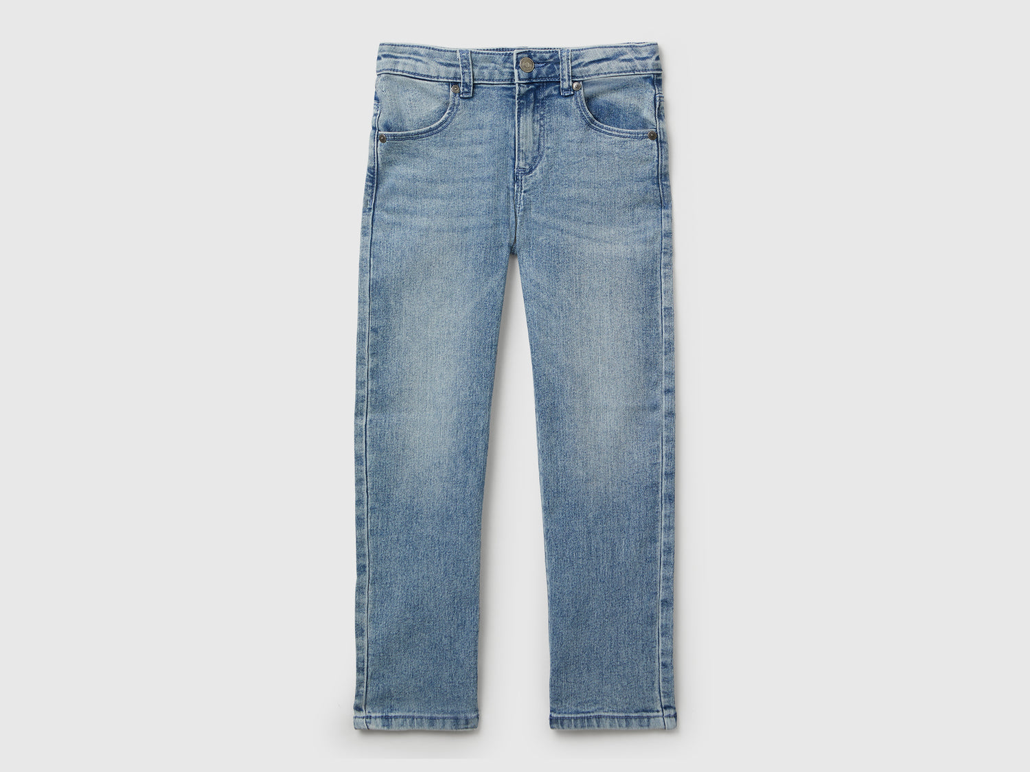 Jeans slim fit da bambina azzurro | Benetton Outlet