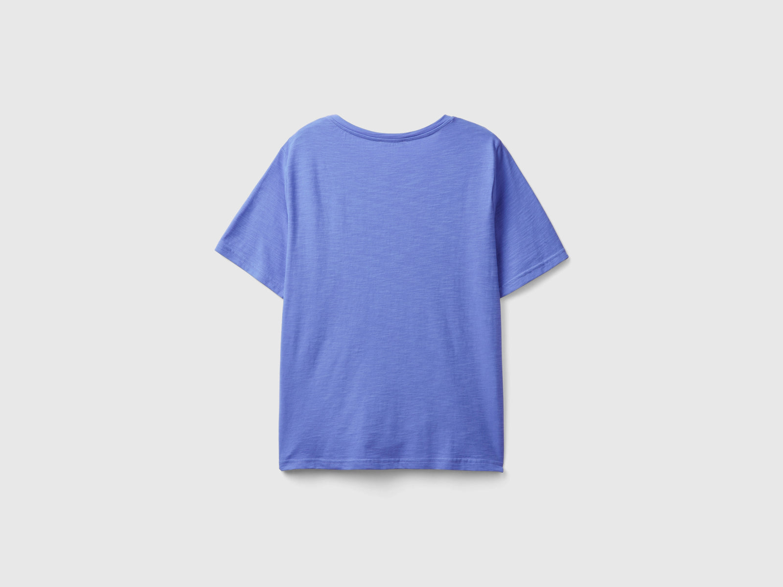 T-shirt girocollo in cotone fiammato da donna pervinca 2 | Benetton Outlet