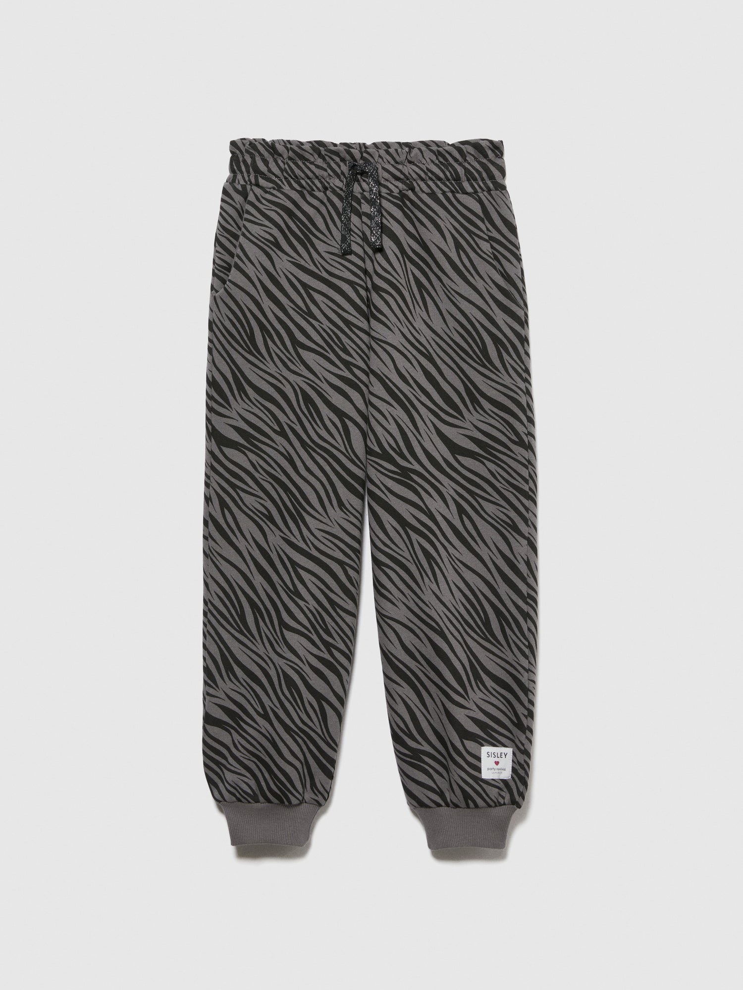 Joggers animalier da bambina nero | Sisley young Outlet