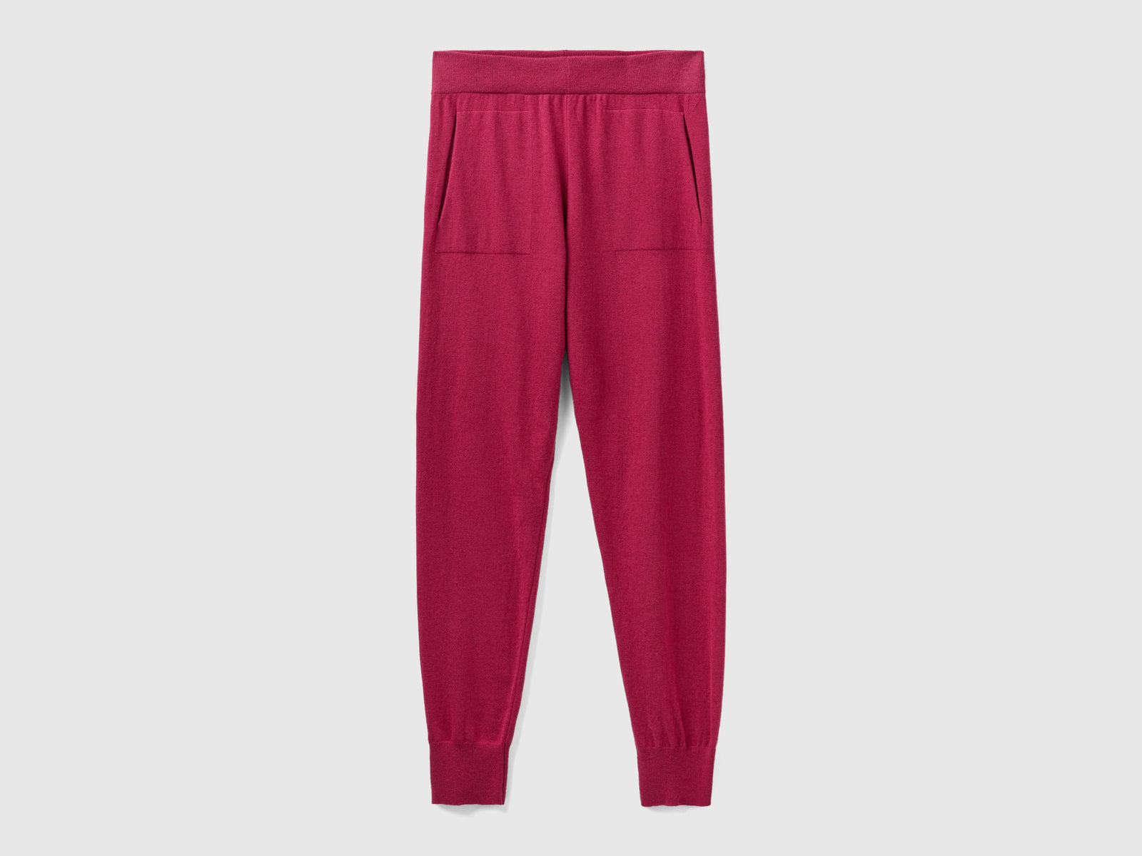 Pantaloni in misto cashmere da donna bordeaux | Benetton Outlet