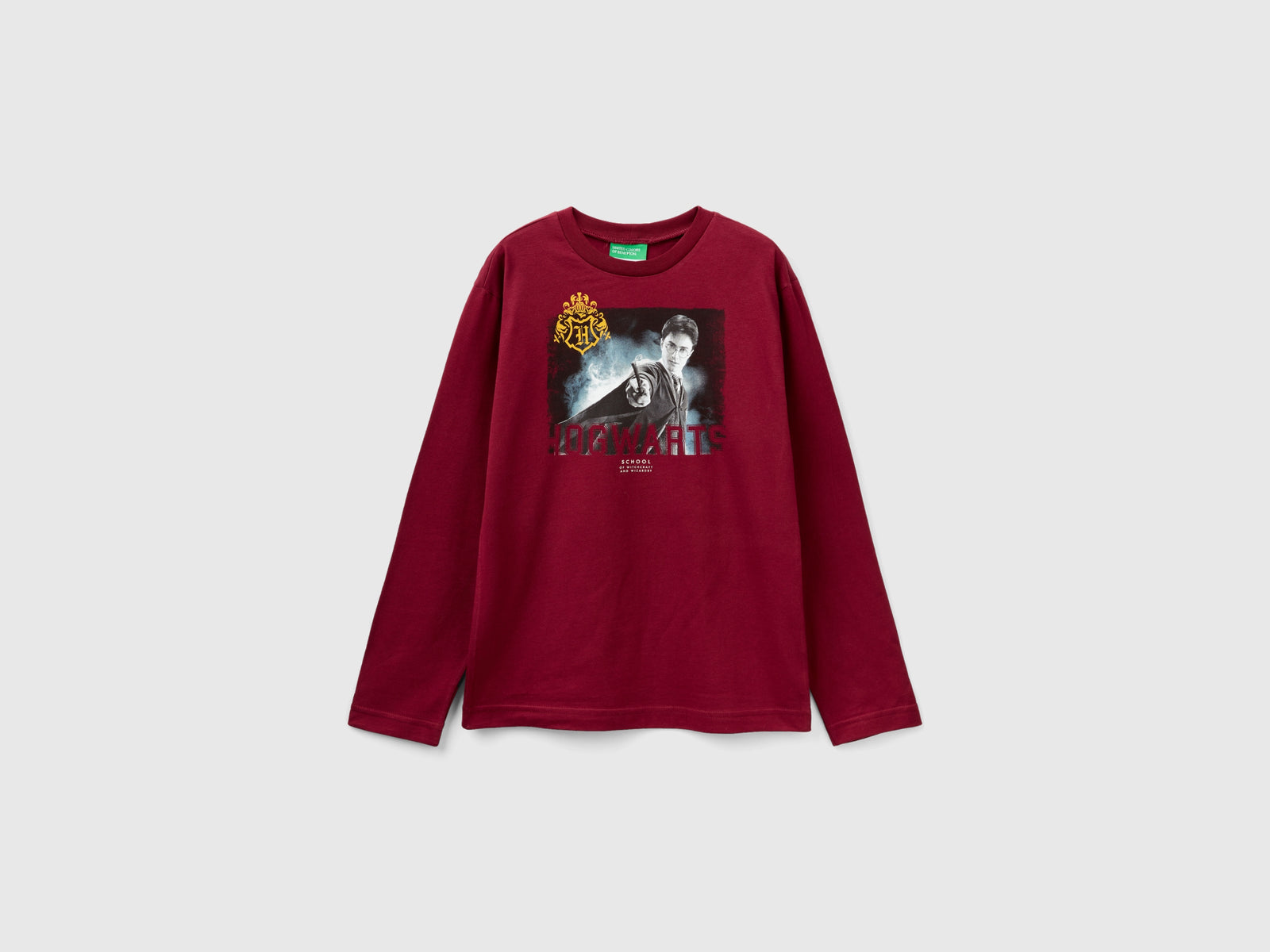 T-shirt Harry Potter manica lunga da bambino bordeaux | Benetton Outlet