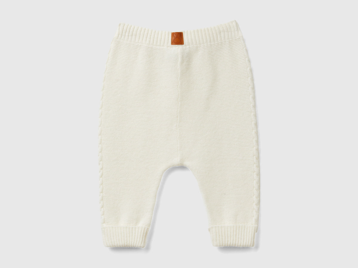 Pantaloni con trecce in misto lana riciclata