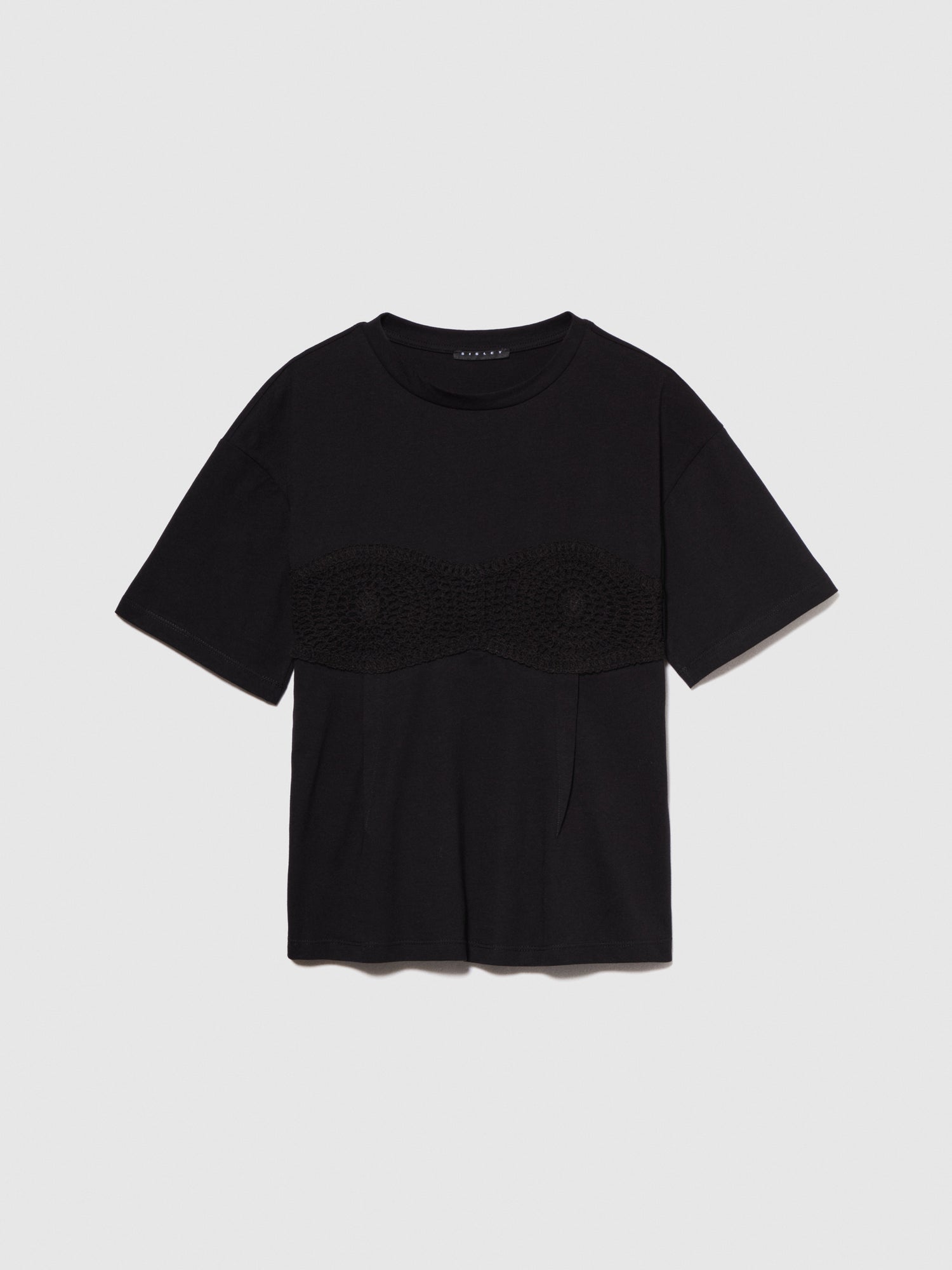T-shirt bustier da donna nero | Sisley Outlet