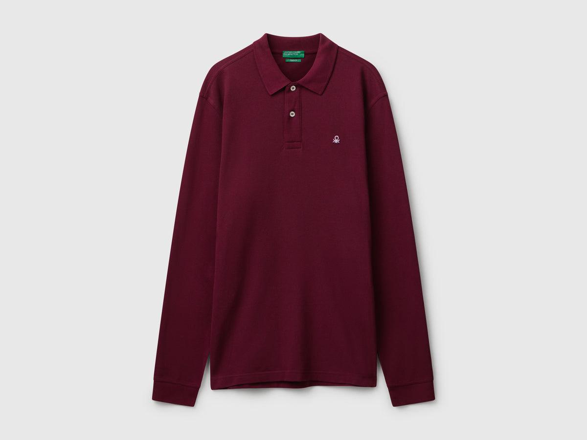 Polo a manica lunga in cotone
