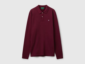 Polo a manica lunga in cotone