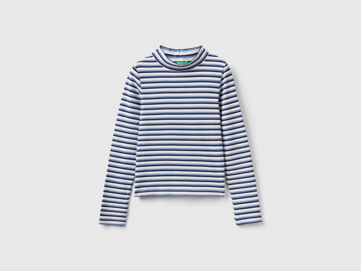 T-shirt lupetto a righe