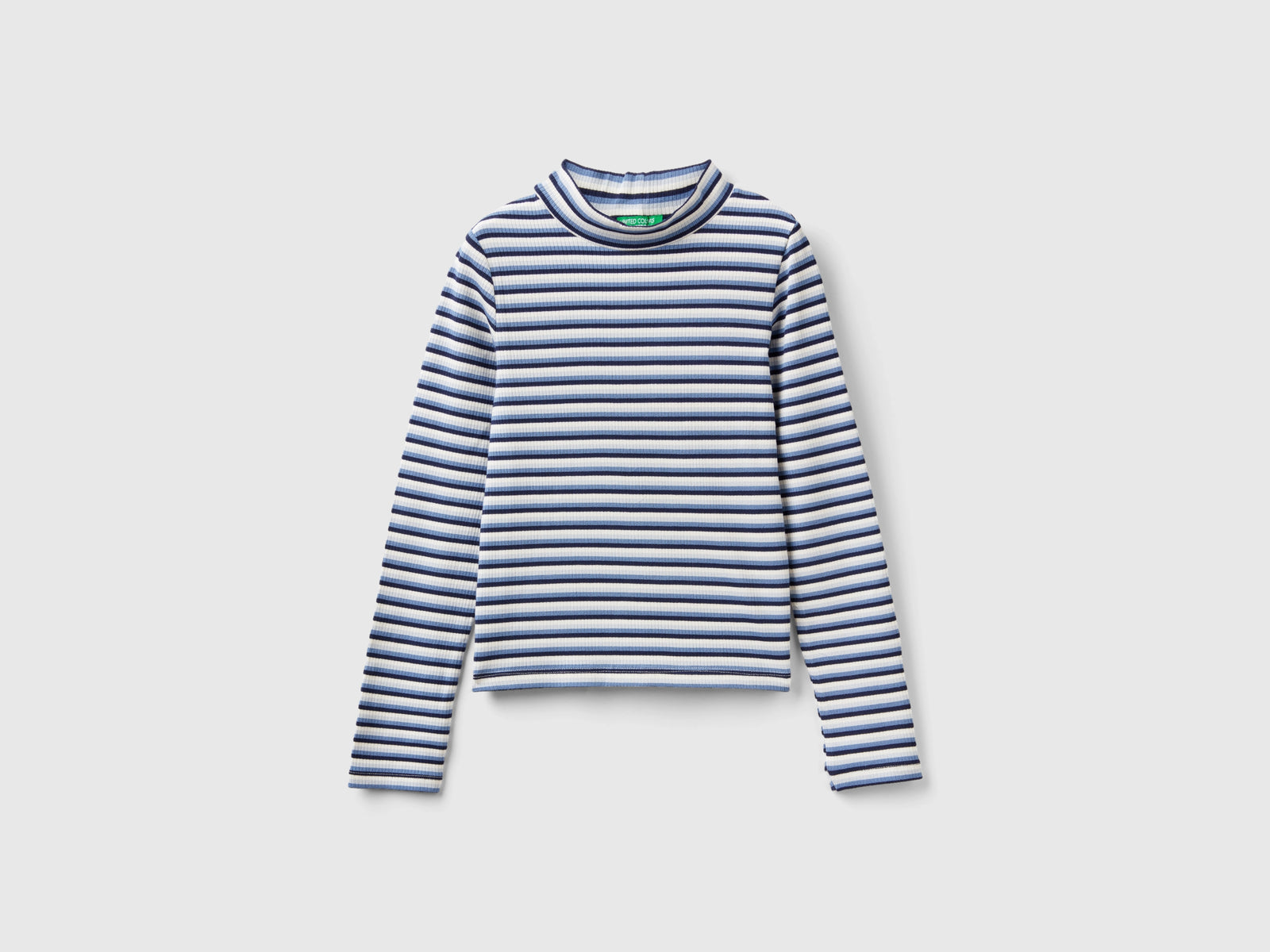 T-shirt lupetto a righe da bambina multi-color | Benetton Outlet