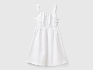 Abito con spalline in misto lino