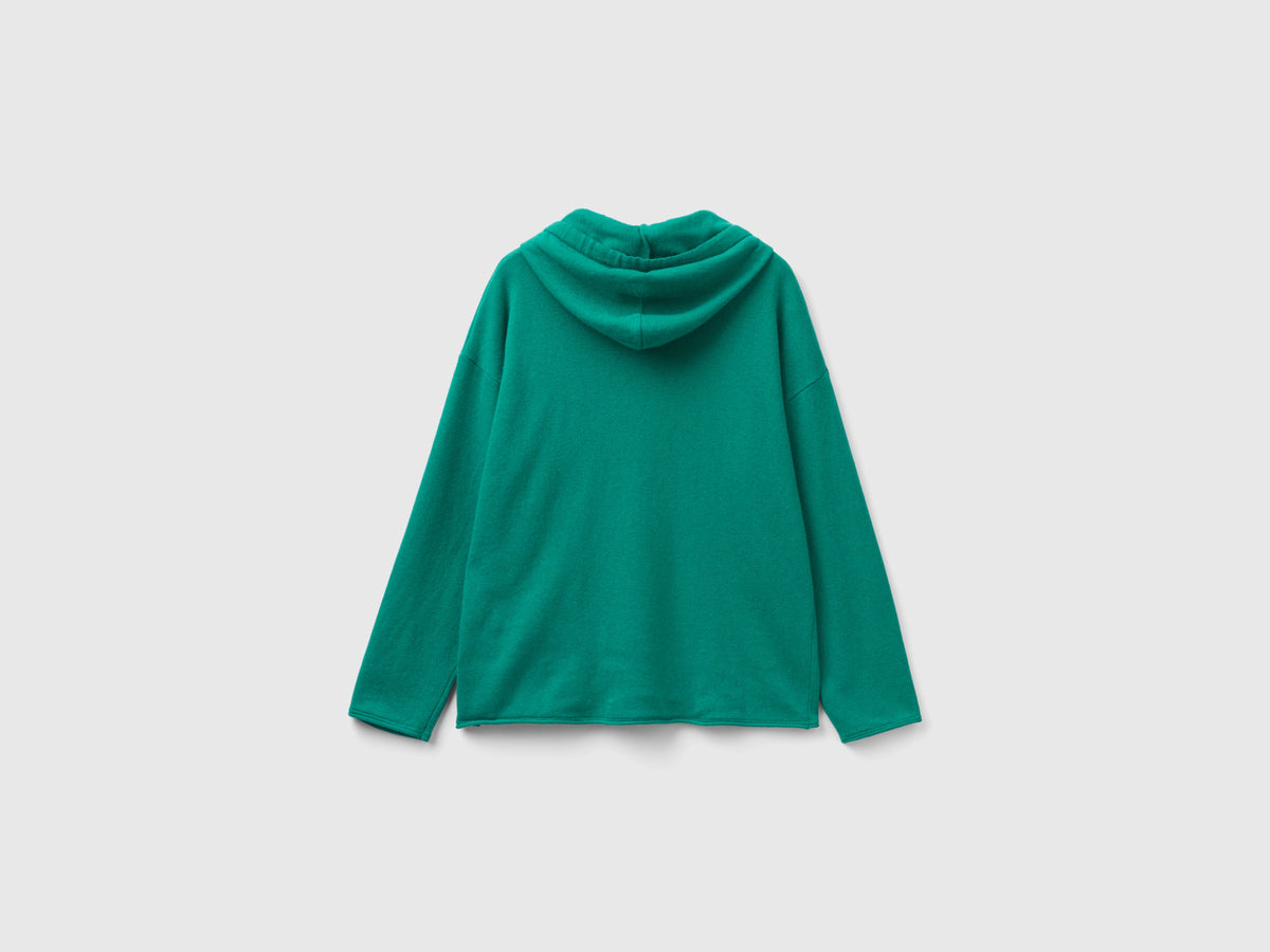 Maglia acqua misto cashmere con cappuccio