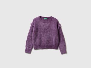 Maglione in ciniglia con frange