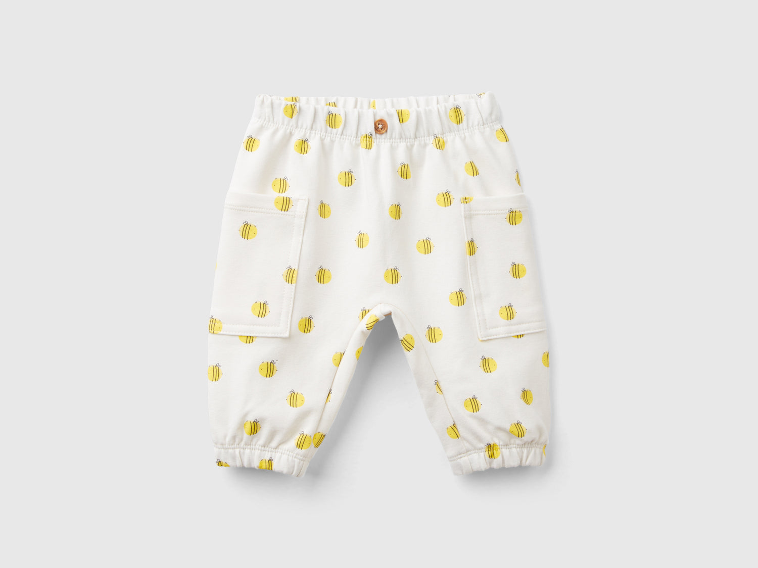 Pantaloni in felpa con stampa da neonato bianco panna | Benetton Outlet