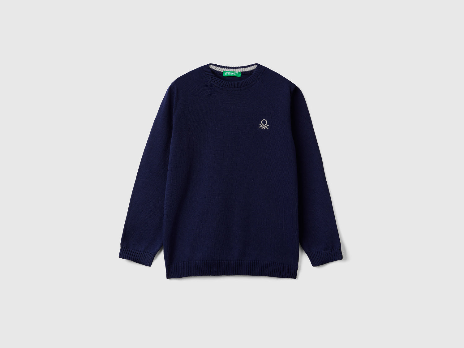 Maglia regular fit 100% cotone da bimbo blu scuro | Benetton Outlet