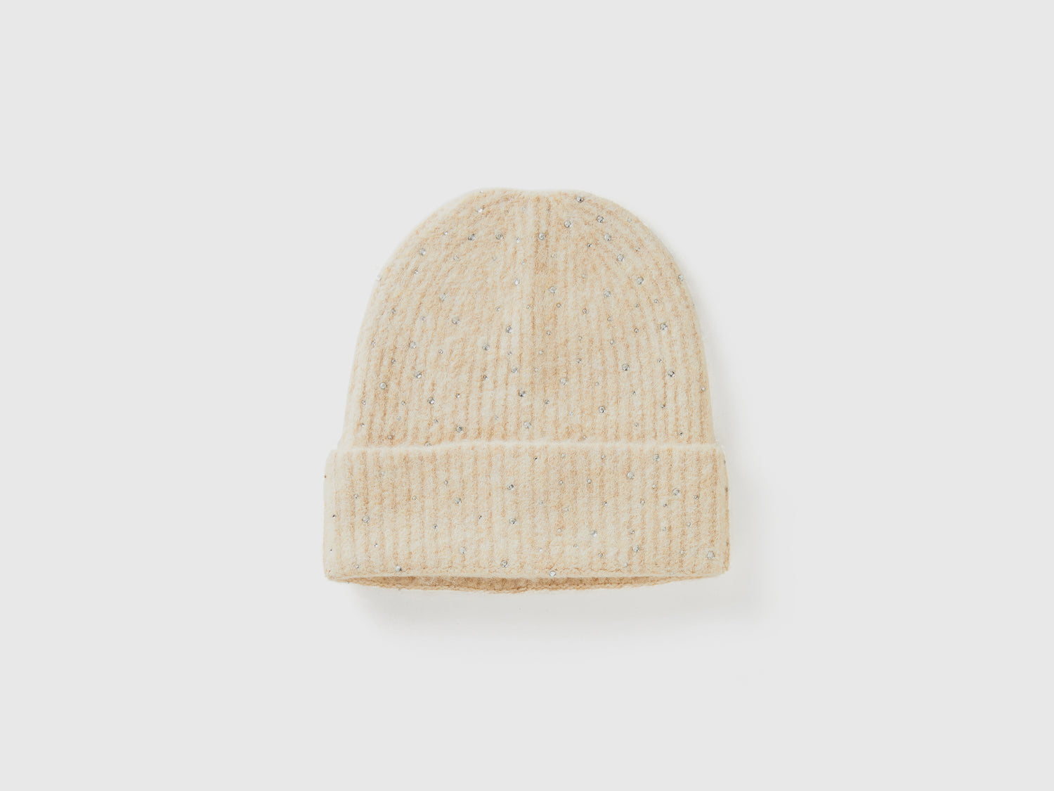 Cappello in misto lana con strass da donna bianco panna | Benetton Outlet