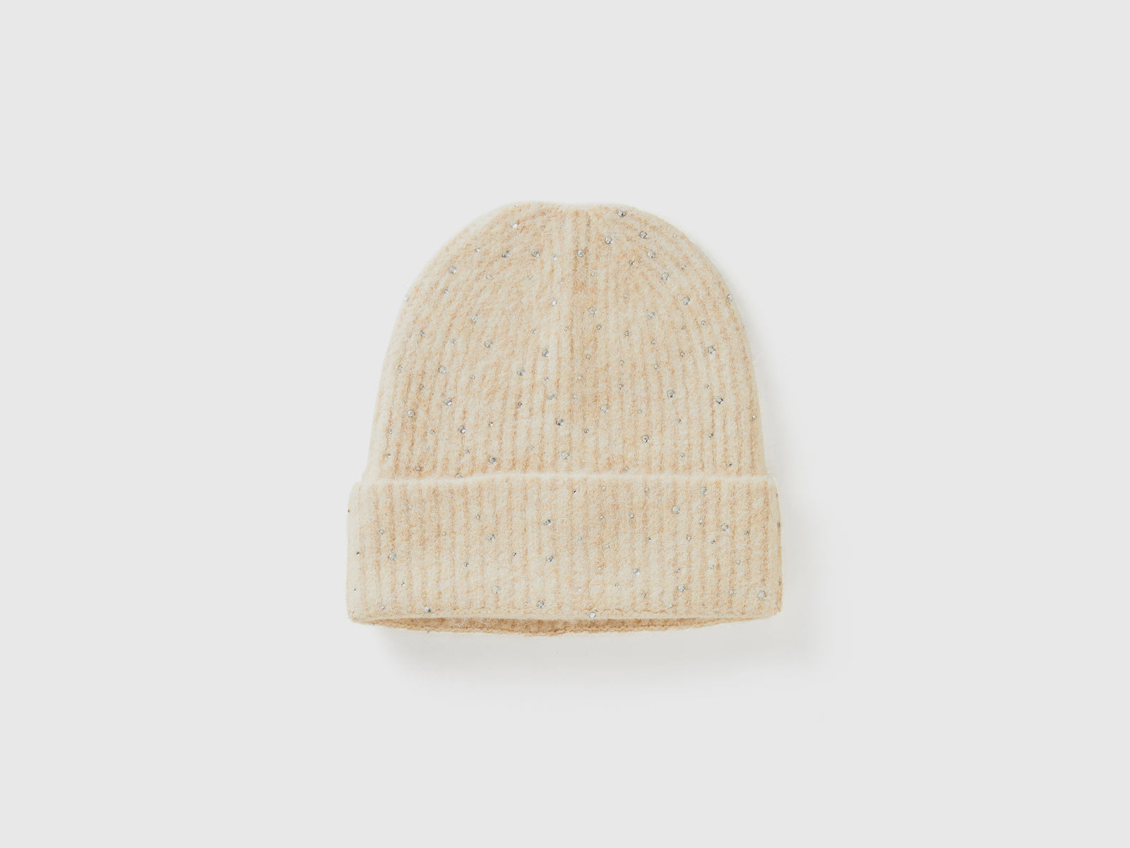 Cappello in misto lana con strass da donna bianco panna | Benetton Outlet
