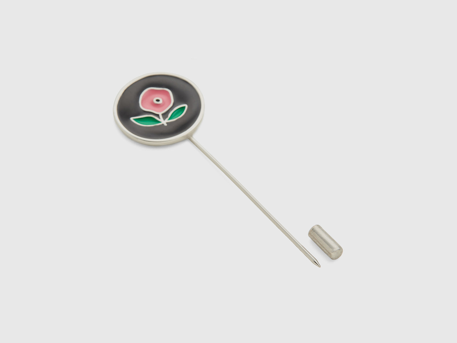 Spilla con fiore rosa da donna nero 2 | Benetton Outlet