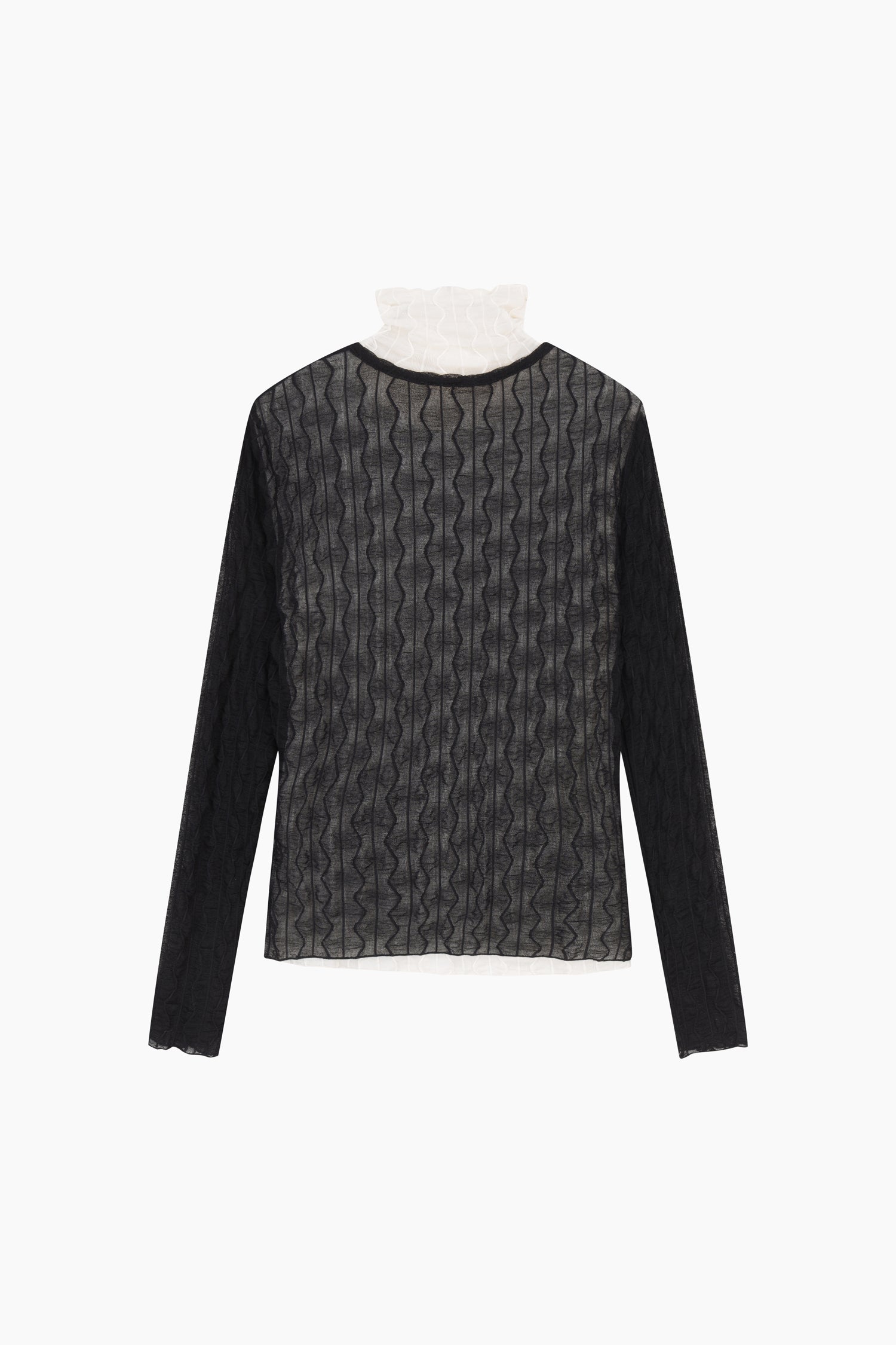 Maglietta semi-trasparente sovrapposta da donna nero 2 | Sisley Outlet