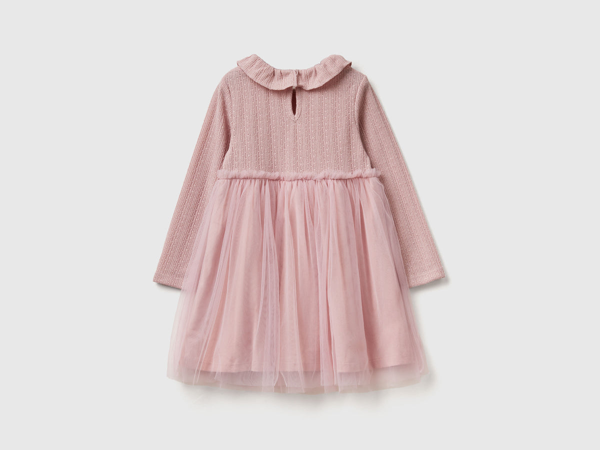 Abito con colletto in tulle