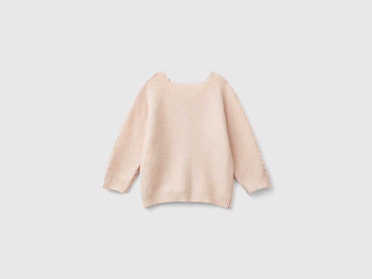 Cardigan con trecce in misto lana riciclata