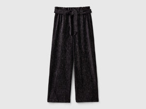 Wide-fit trousers with lurex